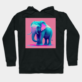 Vapor Wave Elephant Hoodie